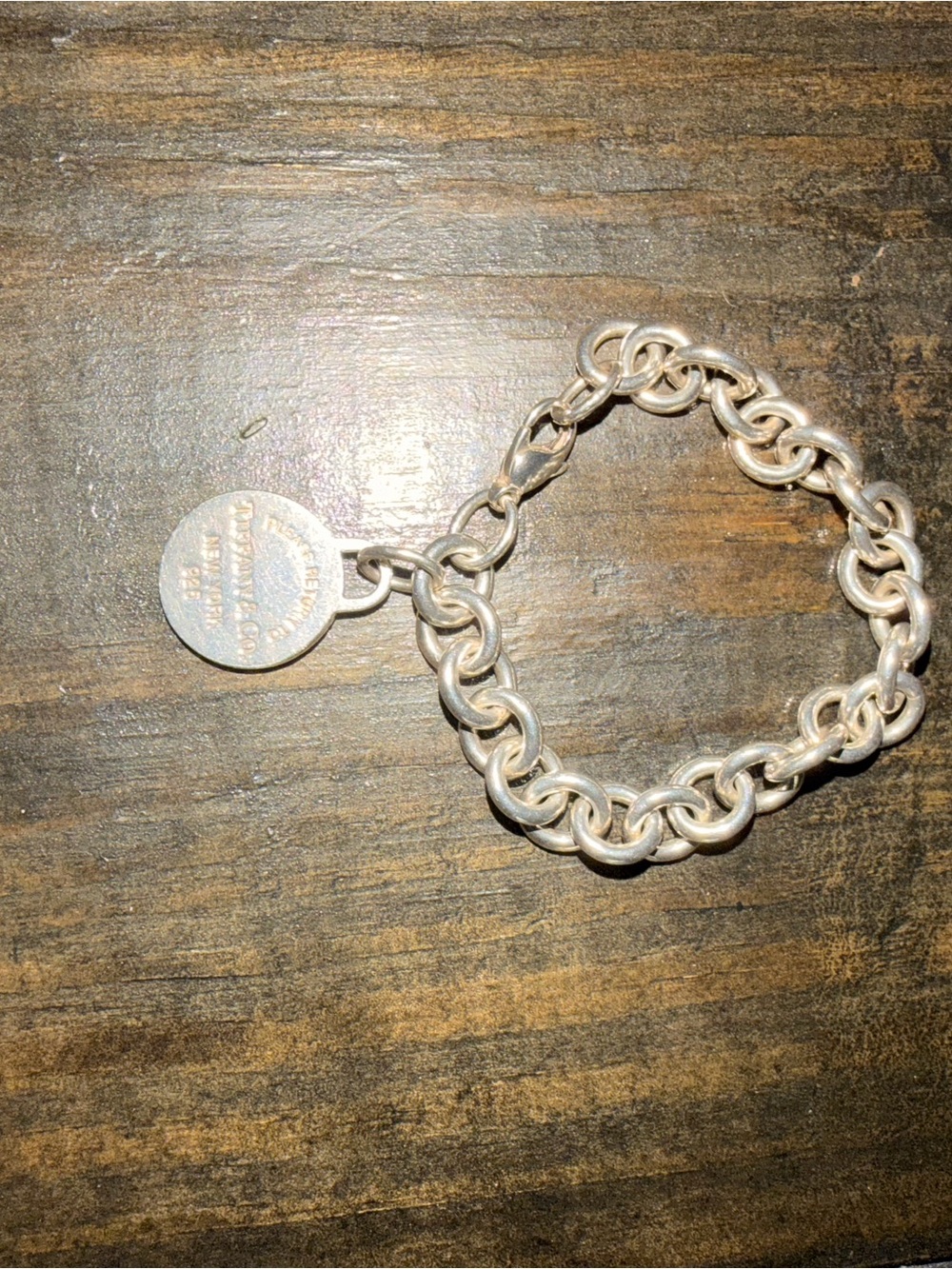 Tiffany & Co. Round Tag Link Bracelet - Silver